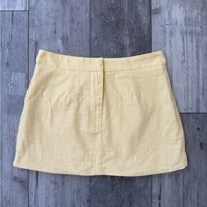 The Waiting Room Alias Linen Cotton Mini Skirt Pastel Yellow Small AU 8